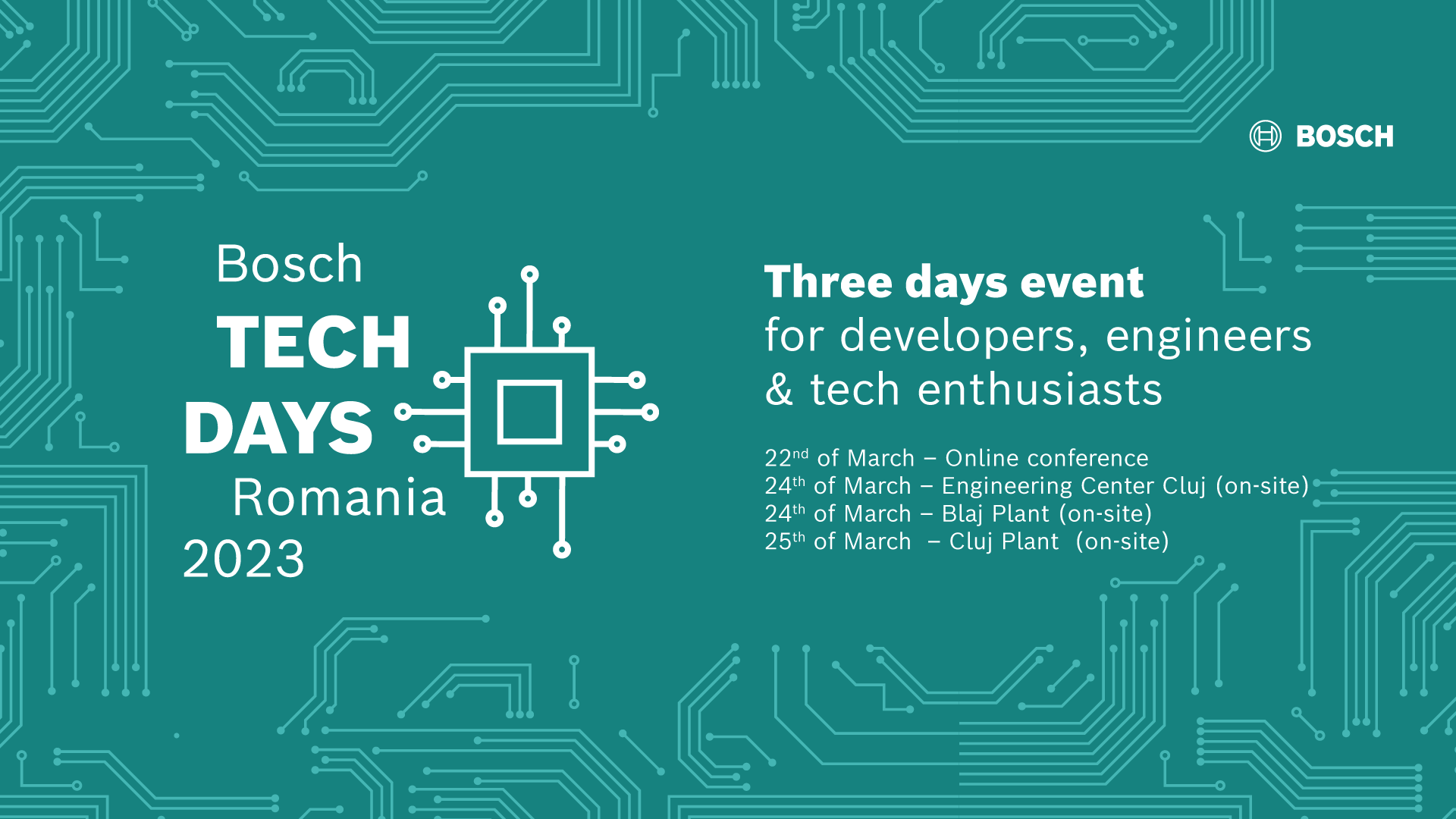 Bun venit la prima ediție a Bosch Tech Days România Bosch în România